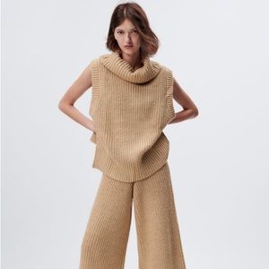 Zara oversize KNIT HIGH COLLAR VEST